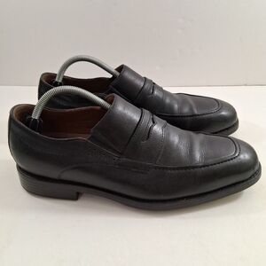 Johnston & Murphy Maddox XC4 Men 10 Black Leather Penny Loafers 15-2441